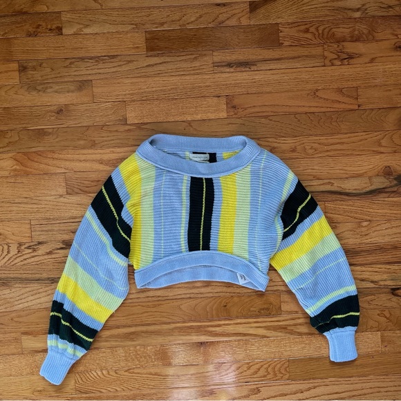 Urban Outfitters Cropped Striped Knit Sweater - Picture 1 of 5